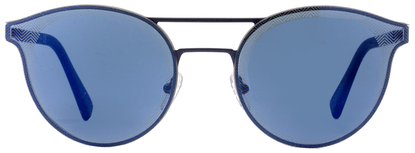 Zegna Oval Sunglasses EZ0085 91X Dark Blue/Matte Black 60mm 85