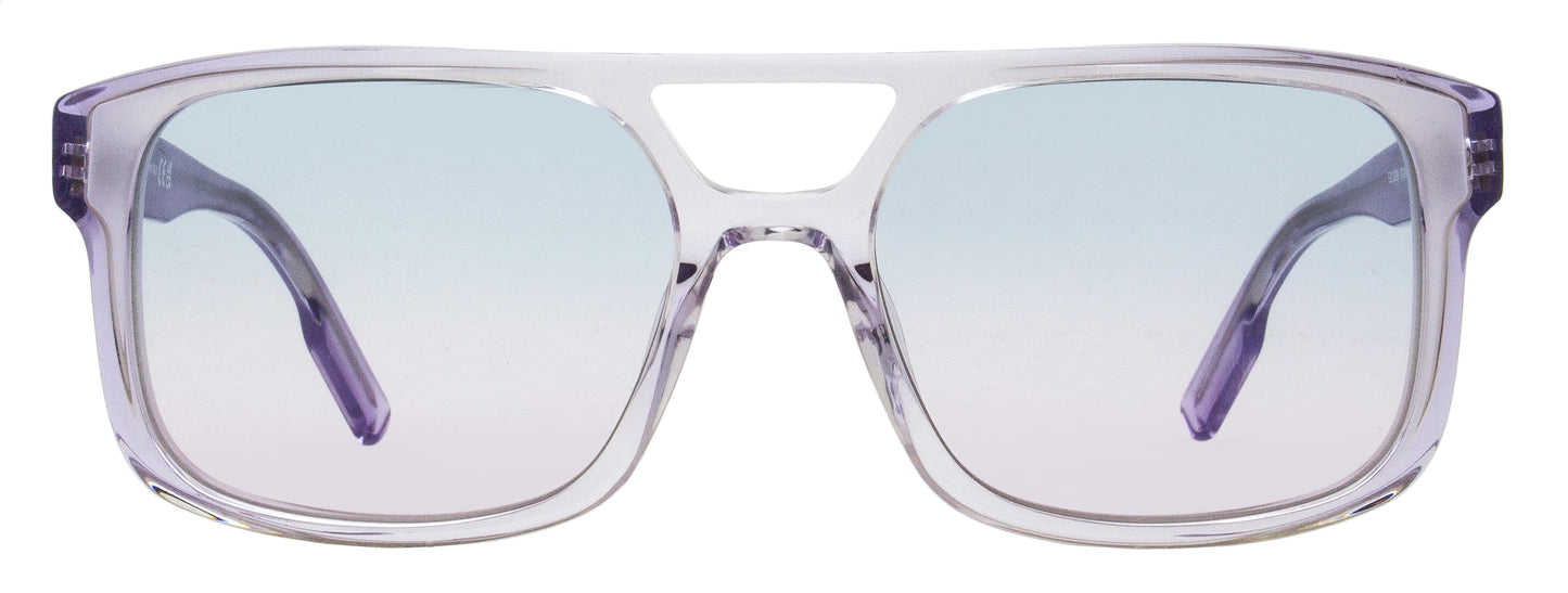 Zegna Square Sunglasses EZ0209 80W Transparent Lilac 57mm