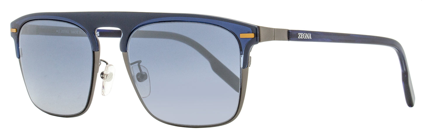 Zegna Browline Sunglasses EZ0216-H 90X Blue/Gunmetal 56mm