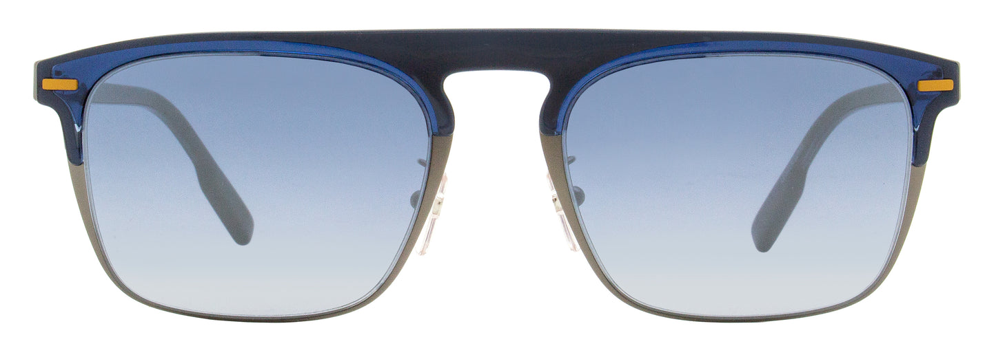 Zegna Browline Sunglasses EZ0216-H 90X Blue/Gunmetal 56mm