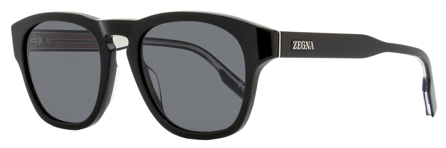 Zegna Keyhole Sunglasses EZ0221 01A Black  52mm