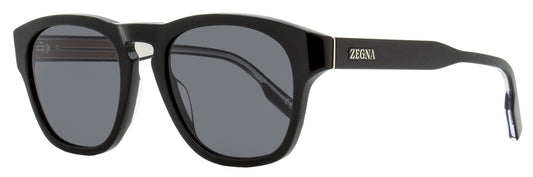 Zegna Keyhole Sunglasses EZ0221 01A Black  52mm