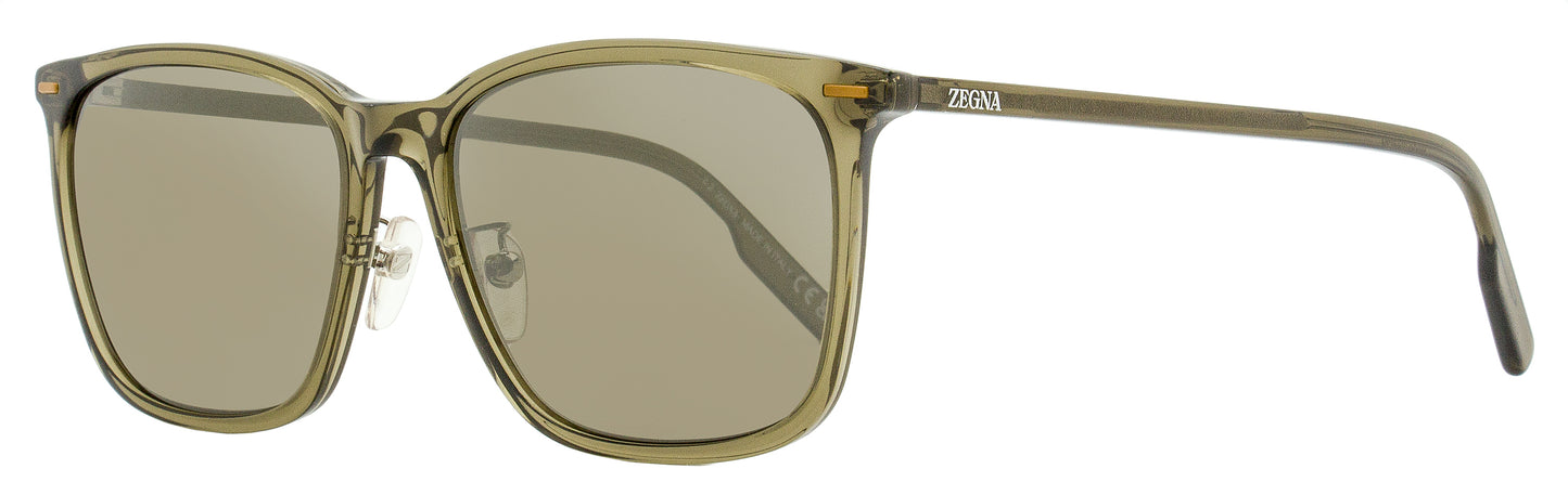 Zegna Classic Rectangular Sunglasses EZ0223-D 51J Transparent Mastic 57mm