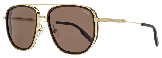 Zegna Navigator Sunglasses EZ0226-D 32E Gold/Havana 60mm