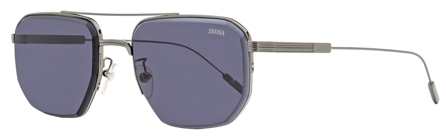 Zegna Semi-Rimless Sunglasses EZ0228-D 08A Gunmetal  56mm