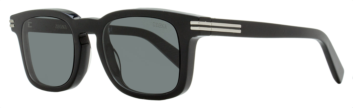 Zegna Rectangular Keyhole Sunglasses EZ0230 01A Black 50mm