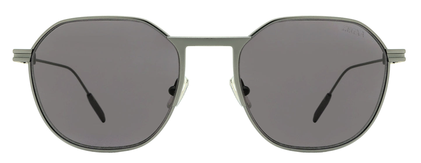 Zegna Metal Geometric Sunglasses EZ0234 09A Matte Gunmetal 55mm