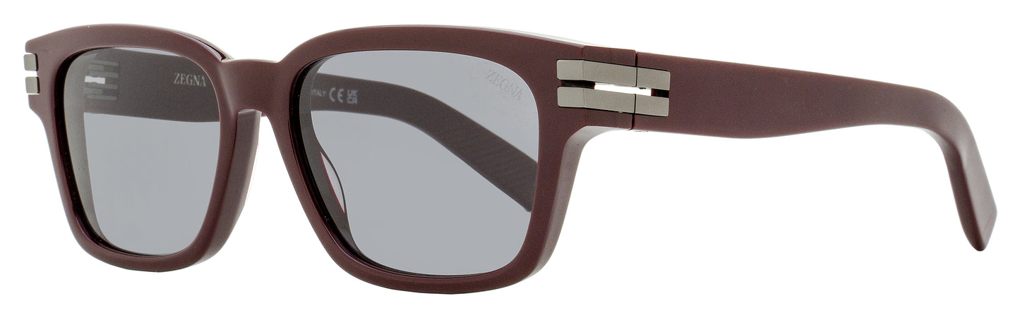 Zegna Rectangular Acetate Sunglasses EZ0237 69A Maroon 55mm
