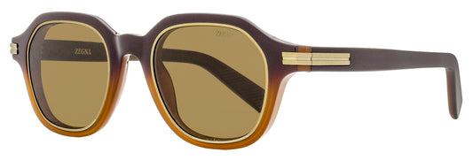 Zegna Square Rimmed Sunglasses EZ0250 50E Brown Ombre 49mm