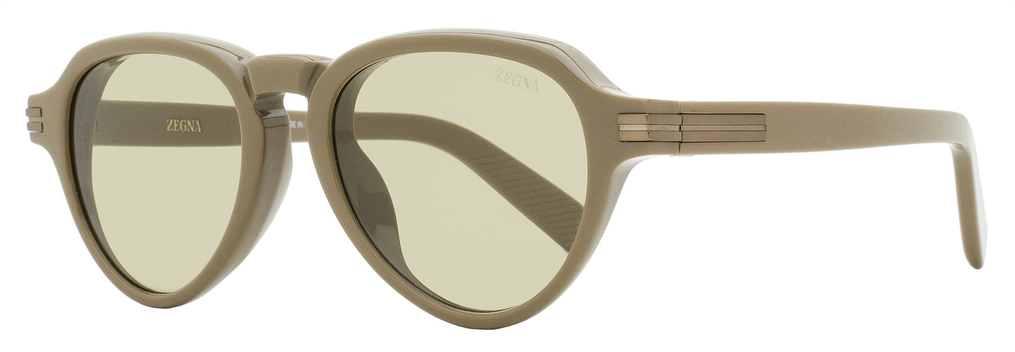 Zegna Acetate Pilot Sunglasses EZ0252 45E Light Brown 51mm