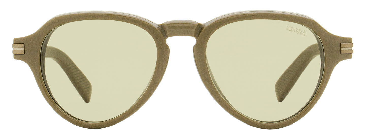 Zegna Acetate Pilot Sunglasses EZ0252 45E Light Brown 51mm