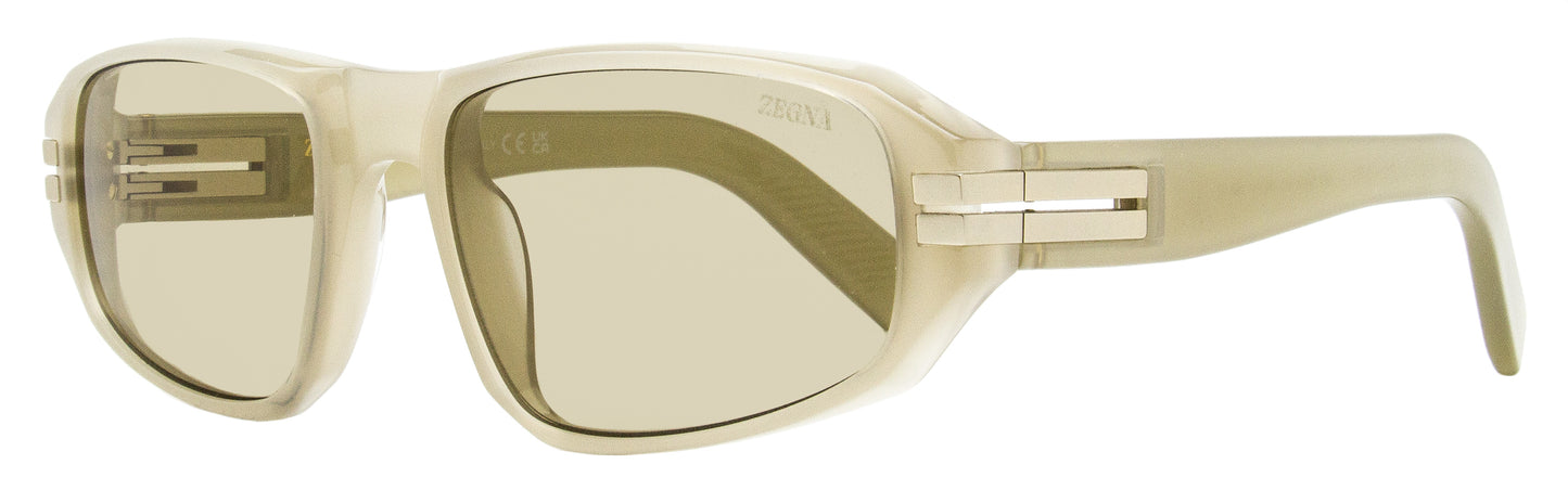 Zegna Lanyard Sunglasses EZ0262 57J Transparent Beige 58mm