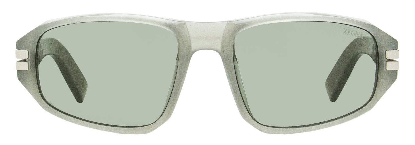 Zegna Lanyard Sunglasses EZ0262 93N Green-Gray 58mm