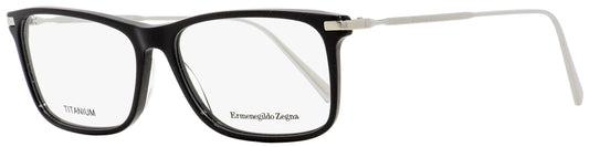 Zegna Rectangular Eyeglasses EZ5052 001 Black/Titanium 54mm 5052