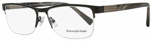 Zegna Semi-Rimless Eyeglasses EZ5077 002 Matte Black/Gray Horn 56mm 5077