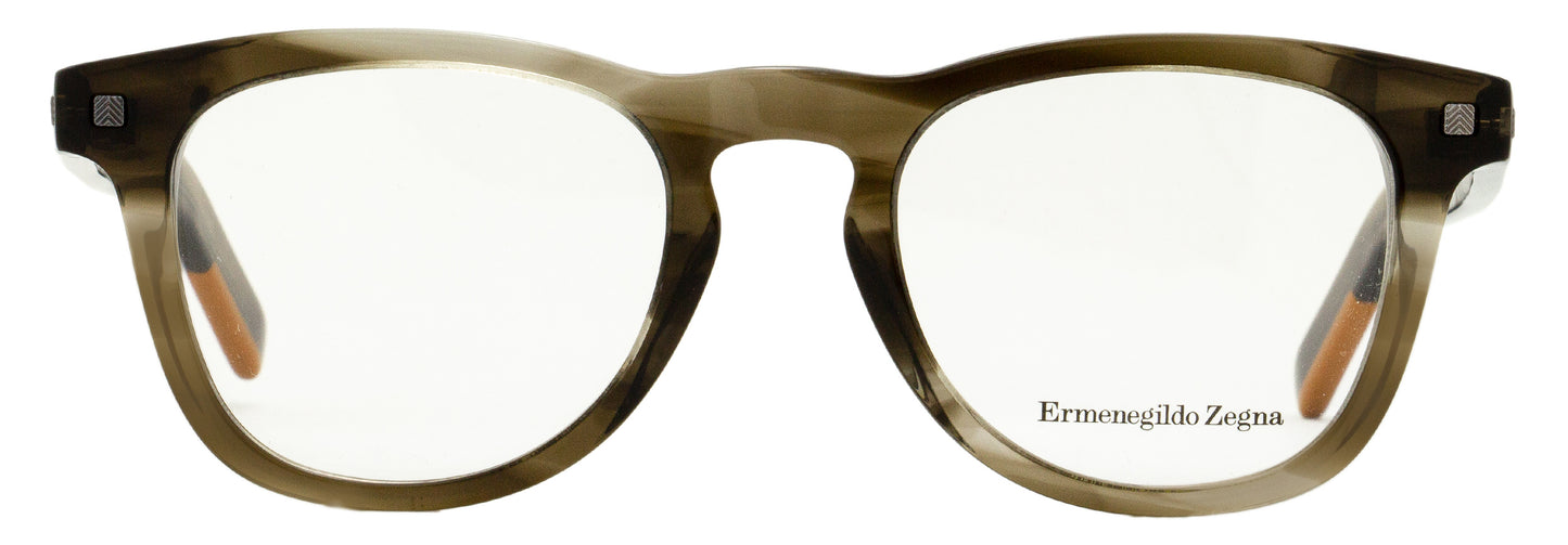 Zegna Rectangular Eyeglasses EZ5137 020 Straited Transparent Gray 49mm 5137