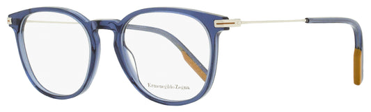 Zegna Pantos Eyeglasses EZ5150 090 Transparent Blue/Ruthenium 52mm 5150