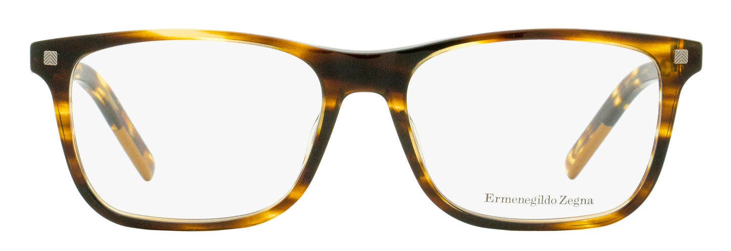 Zegna Vicuna Rectangular Eyeglasses EZ5187 053 Blonde Havana 56mm