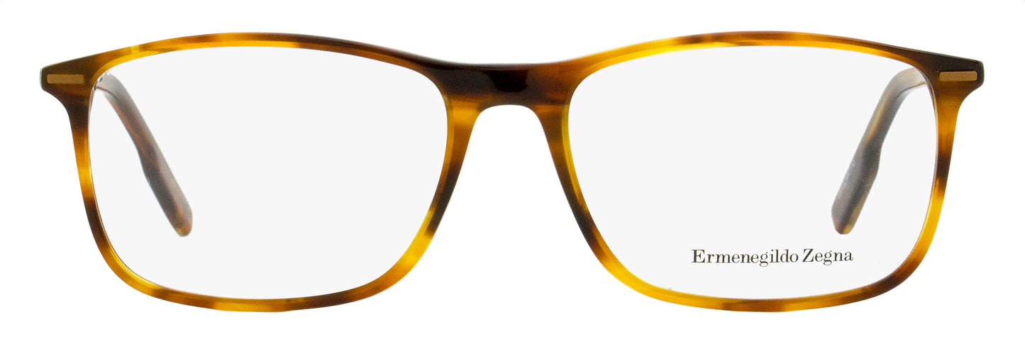Zegna Slim Rectangular Eyeglasses EZ5236 052 Havana 55mm