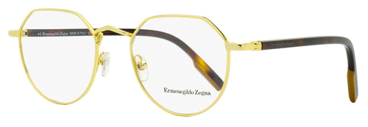 Zegna Geometric Vicuna Eyeglasses EZ5238 030 Yellow Gold/Havana 50mm