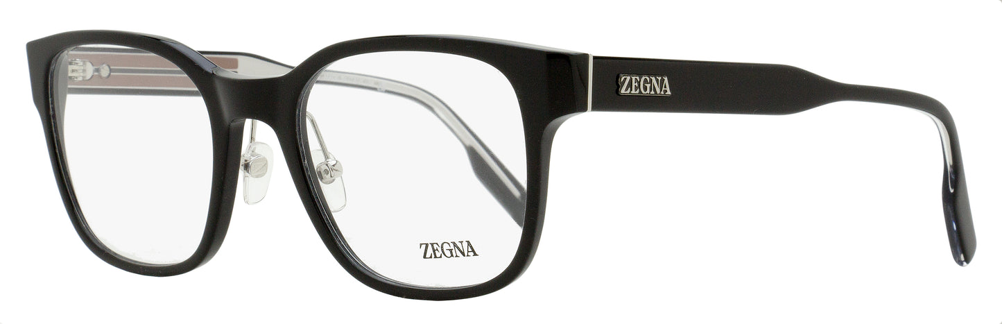Zegna Square Acetate Eyeglasses EZ5253 001 shiny black 53mm