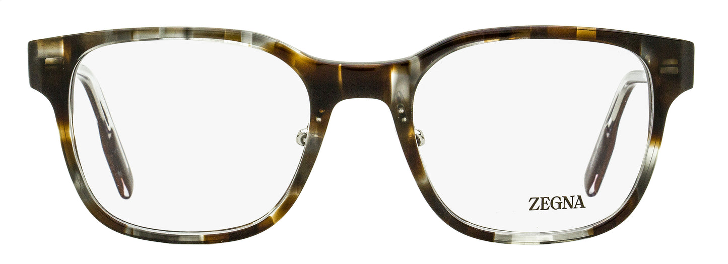 Zegna Square Acetate Eyeglasses EZ5253 020 Gray Havana 53mm