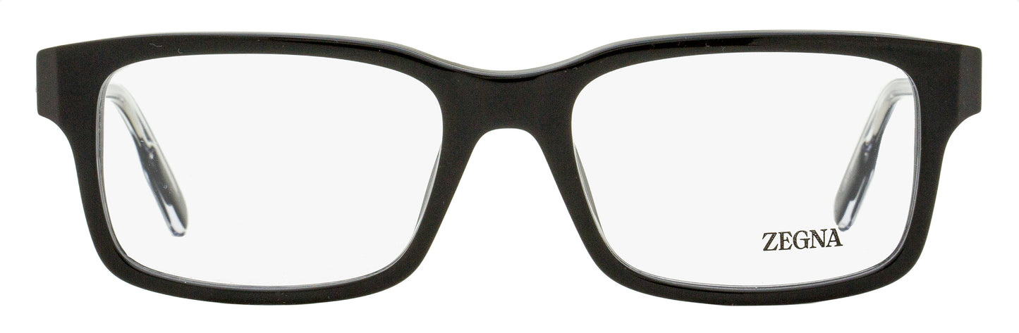 Zegna Soft Rectangular Eyeglasses EZ5254 001 Black 54mm