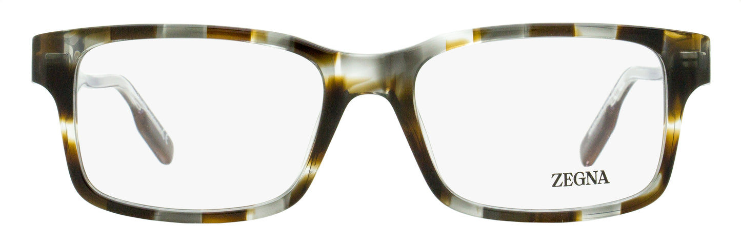 Zegna Soft Rectangular Eyeglasses EZ5254 020 Gray Havana 54mm