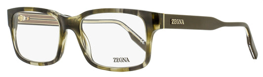 Zegna Soft Rectangular Eyeglasses EZ5254 098 Green Havana 54mm
