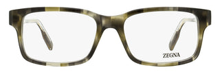 Zegna Soft Rectangular Eyeglasses EZ5254 098 Green Havana 54mm