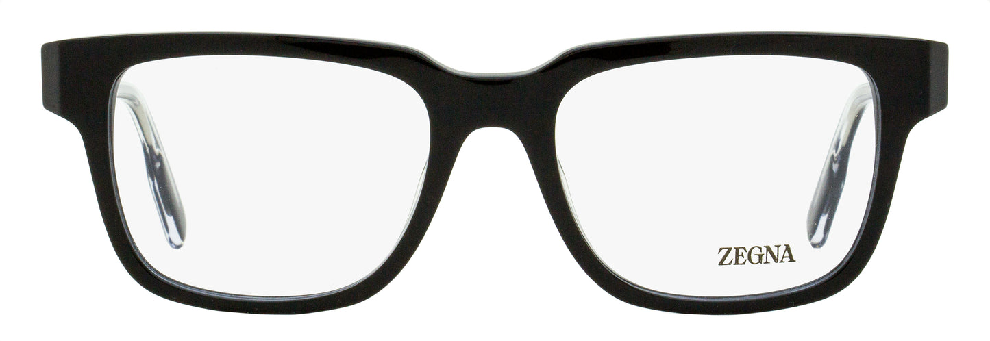Zegna Retro Rectangular Eyeglasses EZ5260 001 Black 52mm