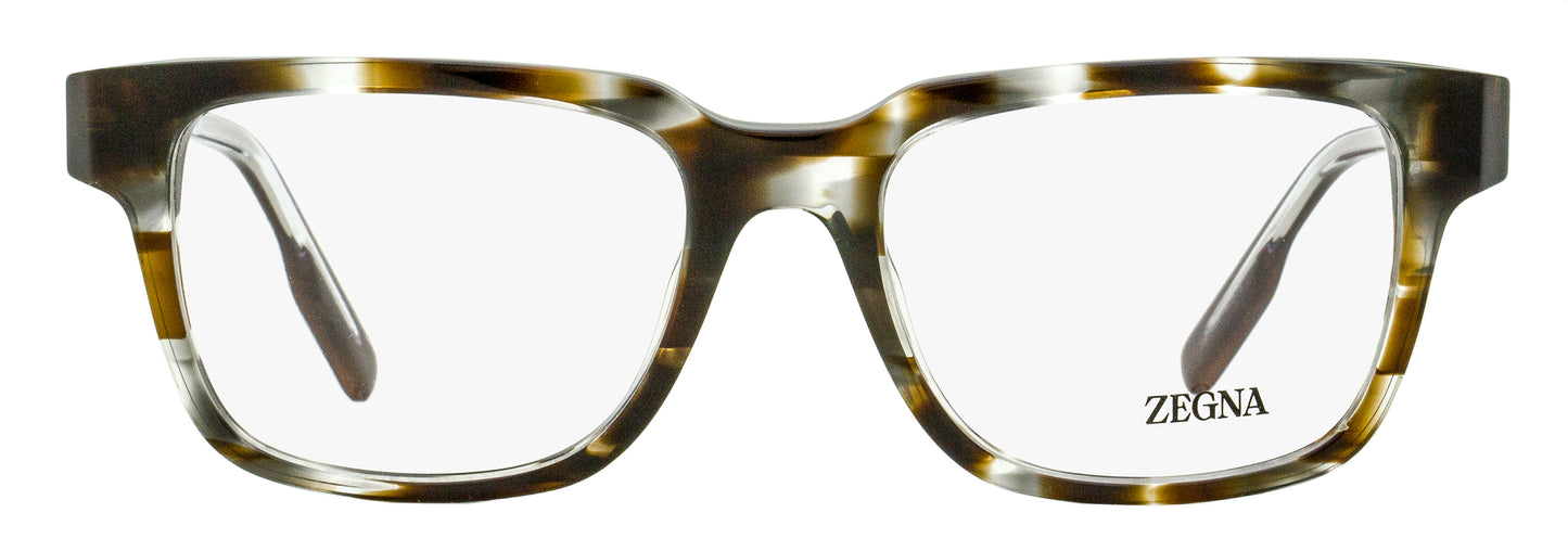 Zegna Retro Rectangular Eyeglasses EZ5260 020 Gray Havana 52mm