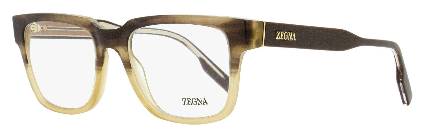 Zegna Retro Rectangular Eyeglasses EZ5260 050 Brown Melange/Beige 52mm