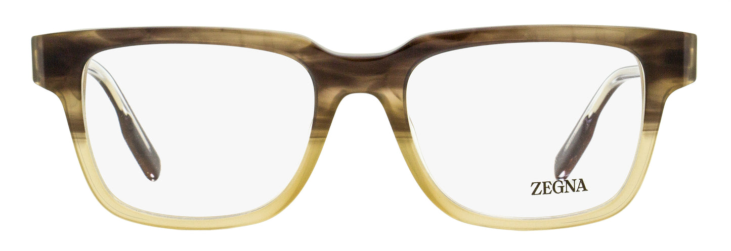 Zegna Retro Rectangular Eyeglasses EZ5260 050 Brown Melange/Beige 52mm