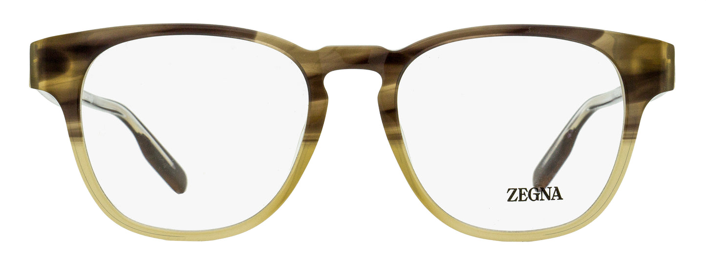 Zegna Keyhole Square Eyeglasses EZ5261 050 Brown Melange/Beige 51mm