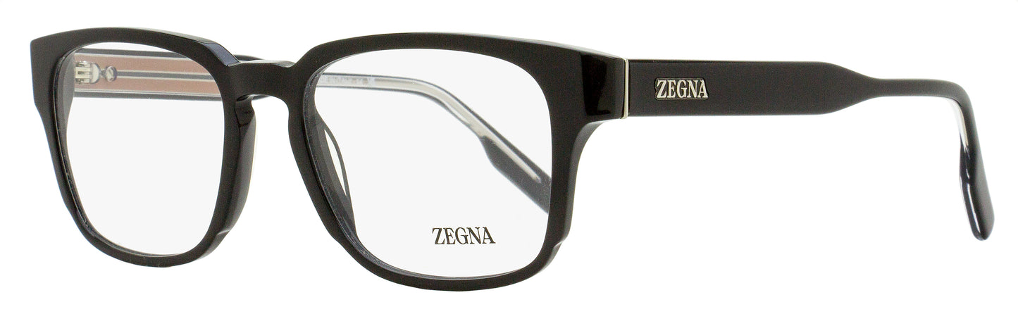 Zegna Keyhole Rectangular Eyeglasses EZ5262 001 Black 53mm
