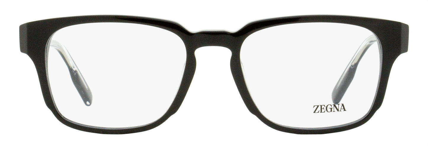 Zegna Keyhole Rectangular Eyeglasses EZ5262 001 Black 53mm