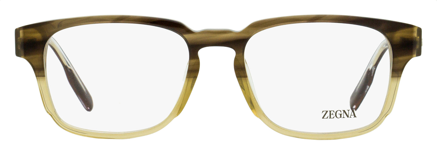 Zegna Keyhole Rectangular Eyeglasses EZ5262 050 Brown Ombre 53mm
