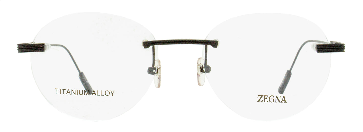 Zegna Rimless Titanium Eyeglasses EZ5263-H 002 Matte Black 53mm
