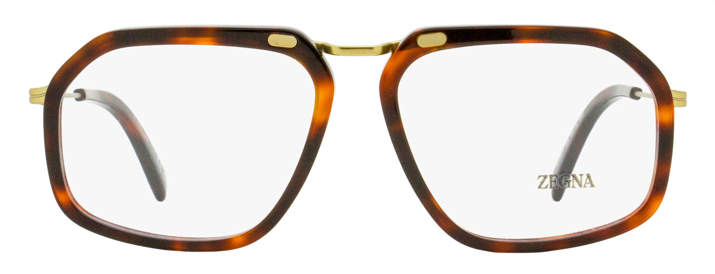 Zegna Tapered Rectangular Eyeglasses EZ5271 054 Havana 56mm