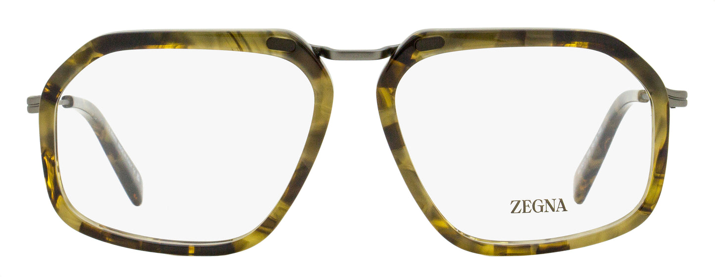 Zegna Tapered Rectangular Eyeglasses EZ5271 056 Green Havana 56mm