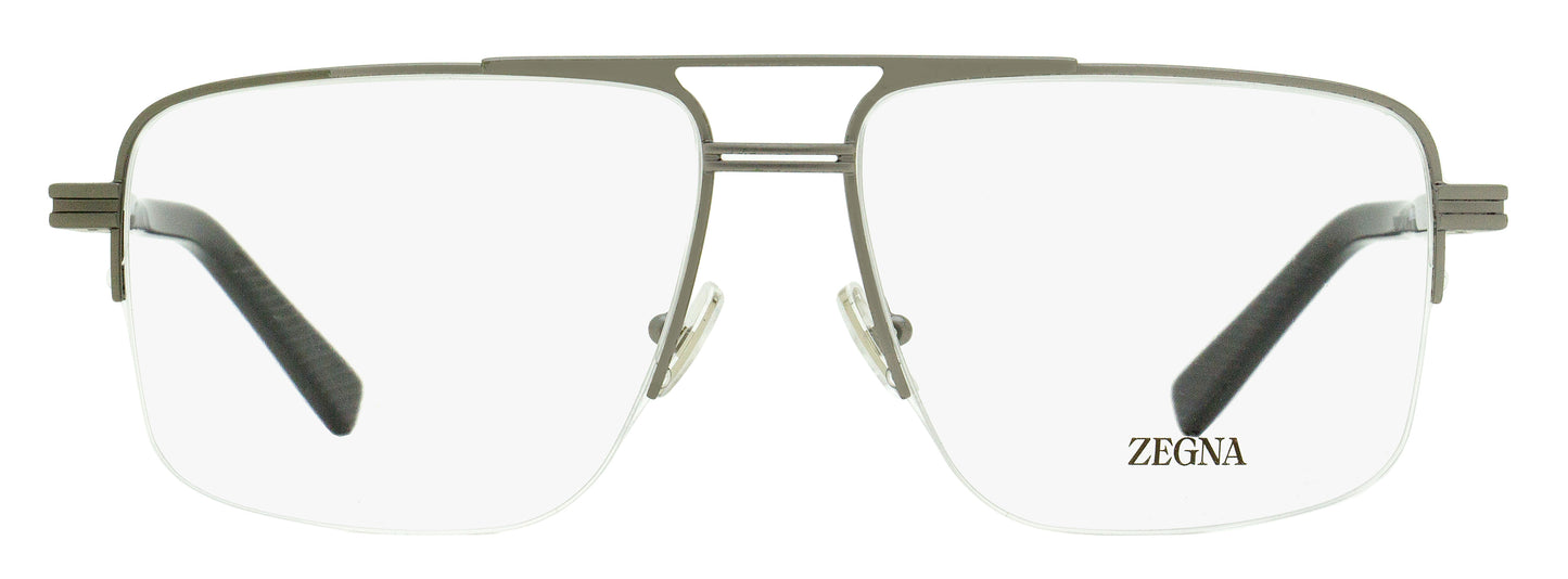 Zegna Rectangular Pilot Eyeglasses EZ5274 009 Matte Gunmetal 59mm