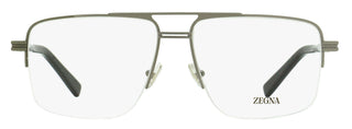 Zegna Rectangular Pilot Eyeglasses EZ5274 009 Matte Gunmetal 59mm