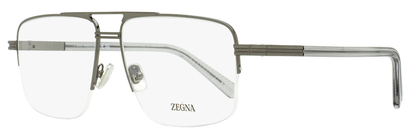 Zegna Rectangular Pilot Eyeglasses EZ5274 013 Dark Ruthenium 59mm