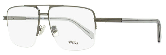 Zegna Rectangular Pilot Eyeglasses EZ5274 013 Dark Ruthenium 59mm