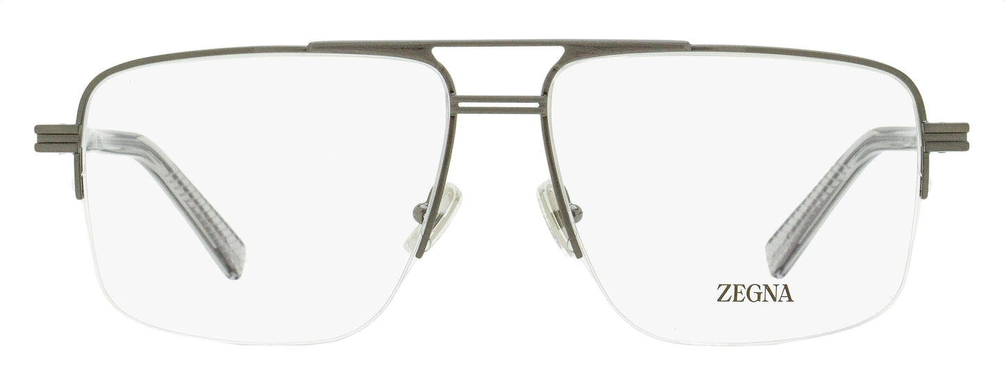 Zegna Rectangular Pilot Eyeglasses EZ5274 013 Dark Ruthenium 59mm