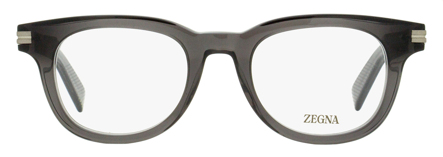 Zegna Thick Oval Eyeglasses EZ5279 020 Transparent Gray 48mm