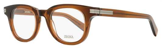 Zegna Thick Oval Eyeglasses EZ5279 045 Transparent Brown 48mm