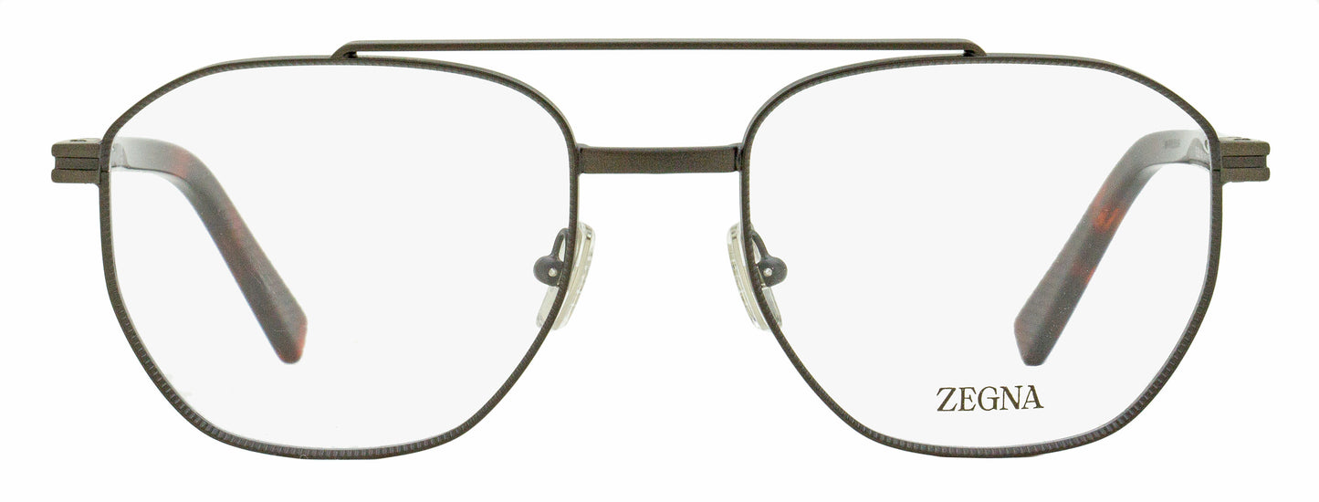 Zegna Geometric Pilot Eyeglasses EZ5285 009 Matte Gunmetal 53mm
