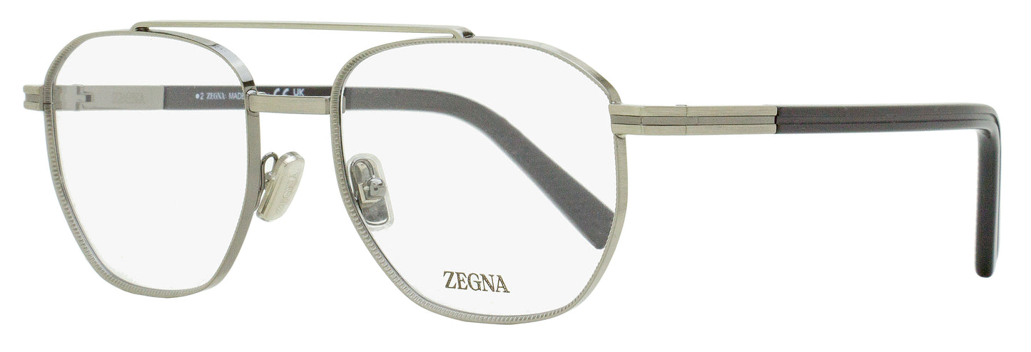 Zegna Geometric Pilot Eyeglasses EZ5285 012 Ruthenium 53mm